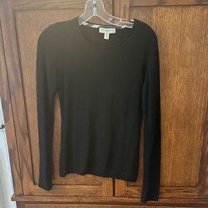 Burberry Black Long Sleeve Crewneck Knit Top - Slim Fit
